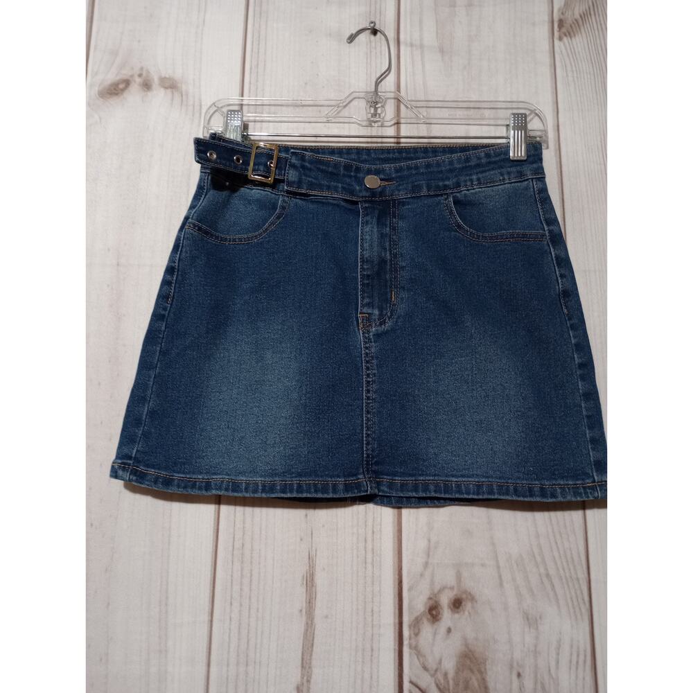 Romwe Skirt‎ Ladies 2 Denim Mini Scull